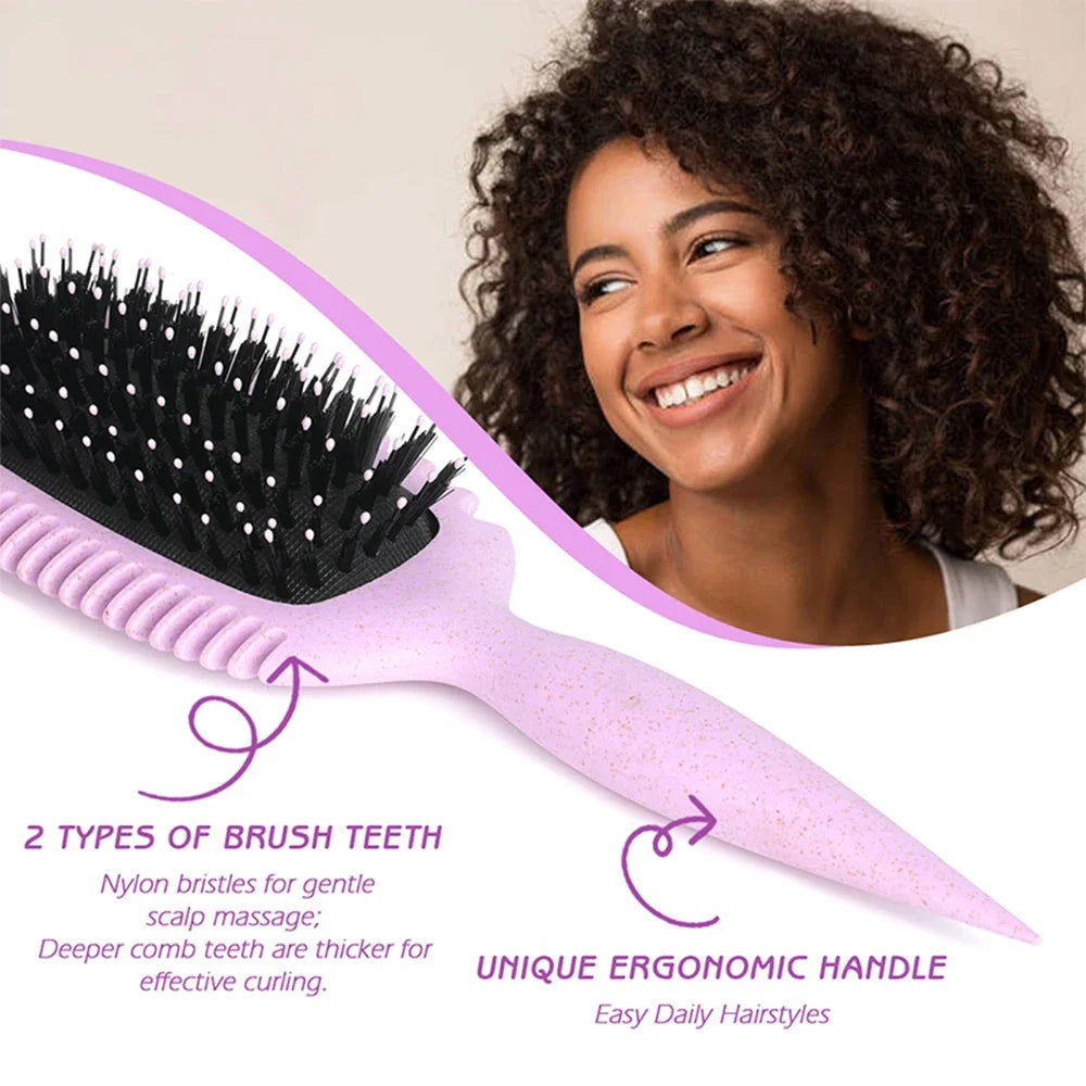 Curl Defining Brush Curl Hair Define Styling Brush for Combing and Shaping Women&
