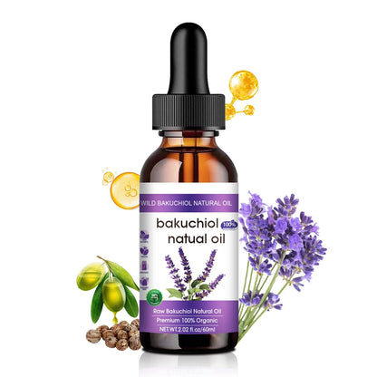 Botanical Anti-Aging Face Oil 60ml - Bakuchiol &amp; Lavender Formula, Natural Retinol Alternative for Radiant Skin.