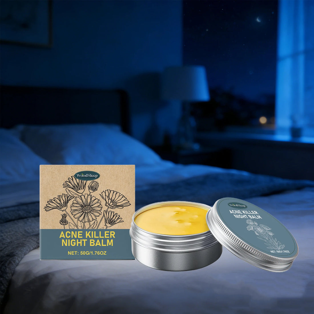 Acne Removal Night Balm Fadefine Lines Improve Dark Circles Anti-Puffiness Moisturizing Face Cream Repair Damage Firm Skin Care