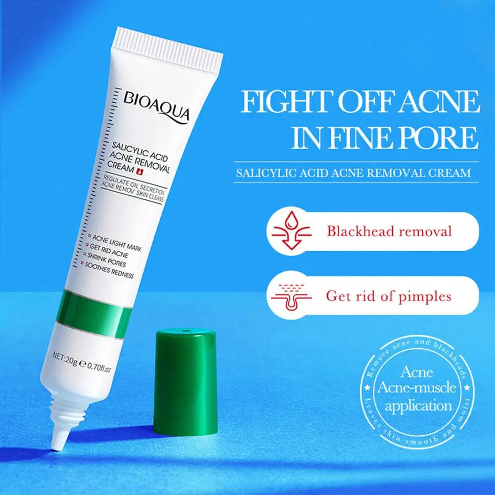 BIOAQUA Salicylic Acid Face Cream Acne Treatment Scar Mark Repair Moisturizing Blackhead Remover Facial Cleanser Skin Care