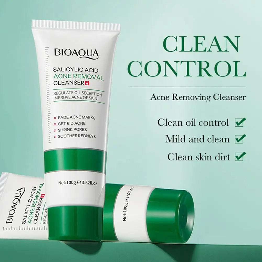 BIOAQUA Salicylic Acid Face Cream Acne Treatment Scar Mark Repair Moisturizing Blackhead Remover Facial Cleanser Skin Care