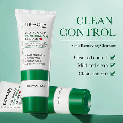 BIOAQUA Salicylic Acid Face Cream Acne Treatment Scar Mark Repair Moisturizing Blackhead Remover Facial Cleanser Skin Care