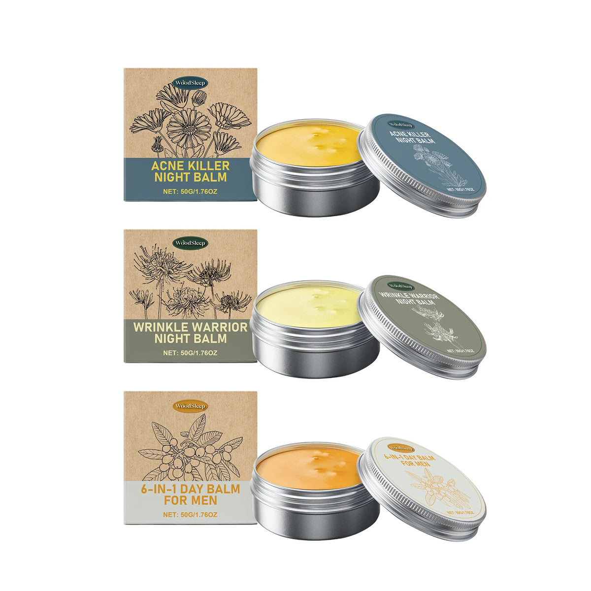 Acne Removal Night Balm Fadefine Lines Improve Dark Circles Anti-Puffiness Moisturizing Face Cream Repair Damage Firm Skin Care