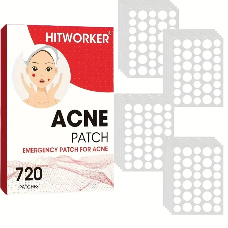 720 Pcs Acne Patches | Alcohol-Free, Gentle &amp; Non-Irritating - Waterproof &amp; Breathable, Essential for Facial Care