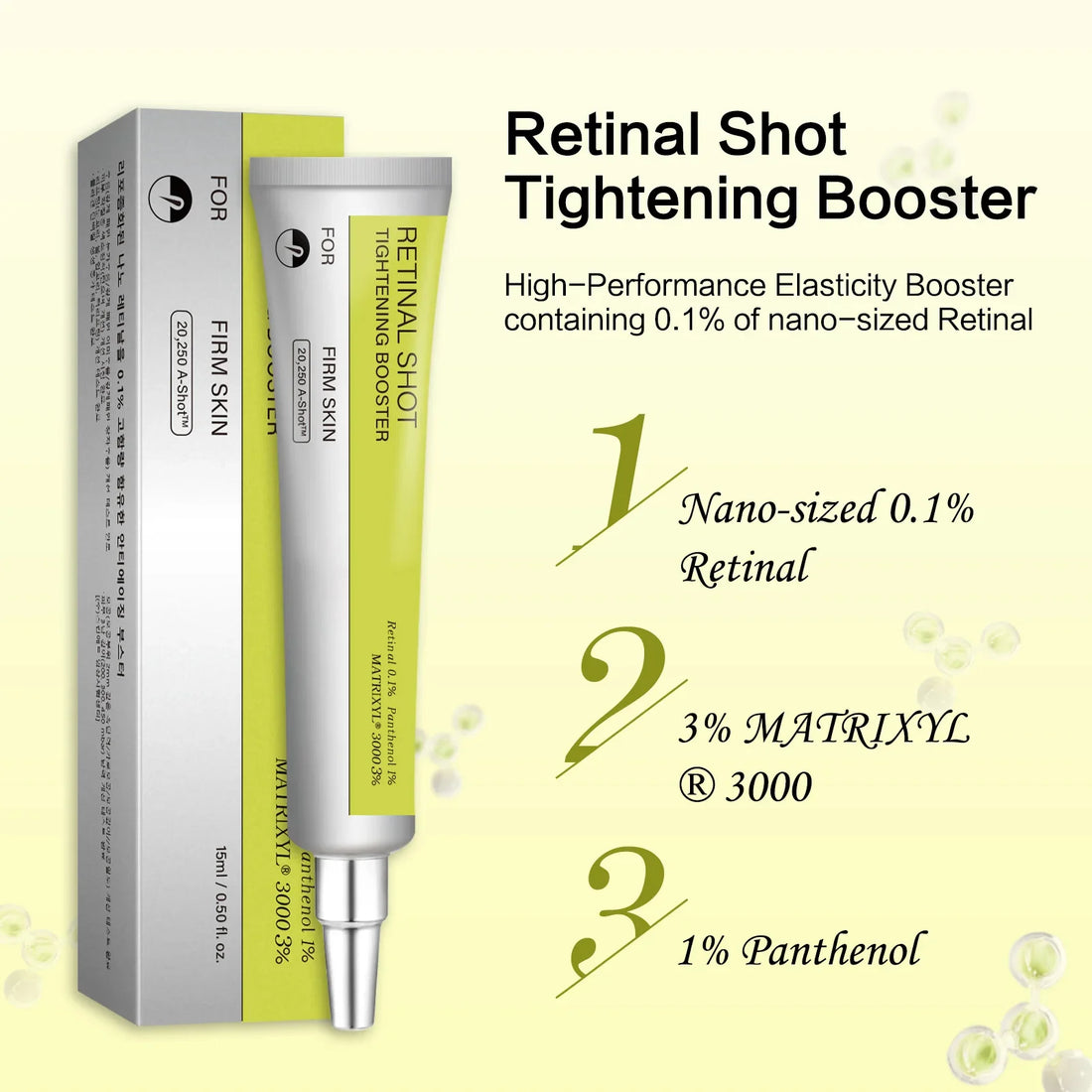 Anti-Aging Retinal Serum 15ml - 0.1% Nano Retinal + MATRIXYL® 3000 3% tightens skin, fights wrinkles &amp; shrinks pores.